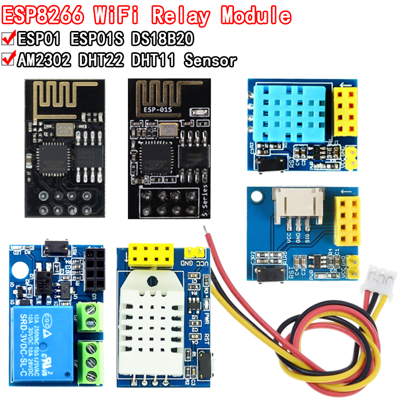 Dht11 - Esp8266 5v wifi relais modul ds18b20