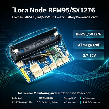 Lora Rfm95 - 433/868/915MHz LoRa-Knoten mit RFM95/SX1276, ATmega328P 3.7-12V,