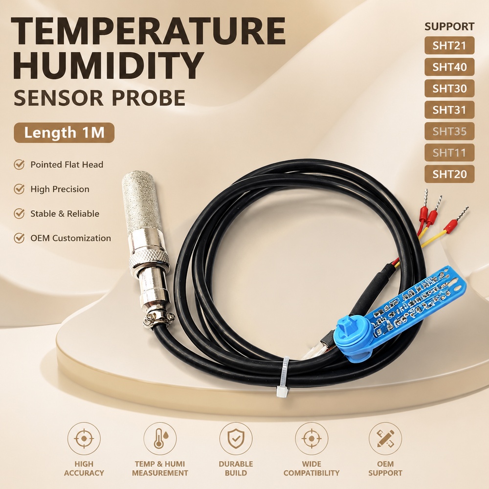 Sht31 - Temperatur- und Feuchtigkeitssensor-Sondenkabel, Länge 1 m,