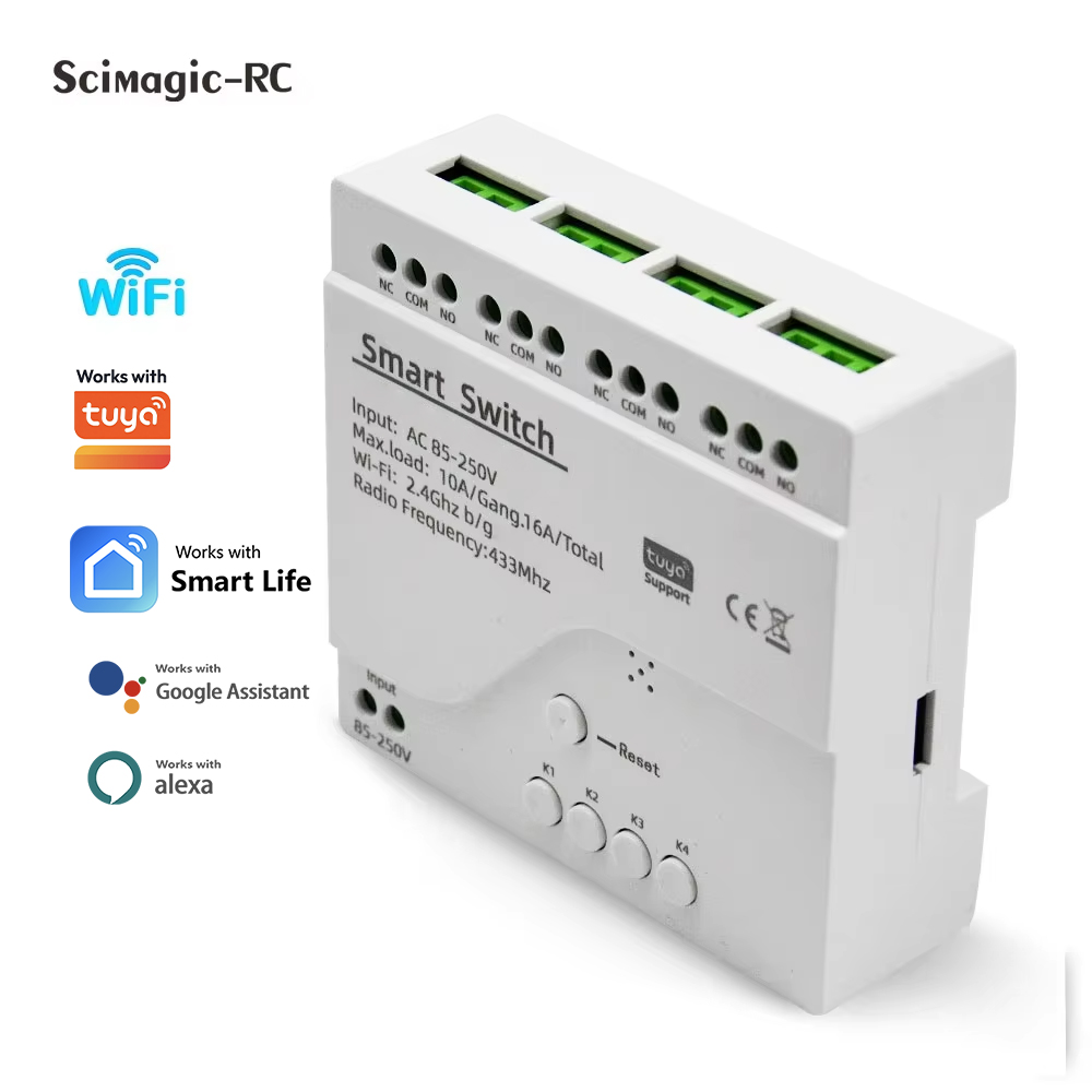 Relay Module 4 Channel - Smart Switch 4-Kanal-Relaismodul für Hausautomation, DC