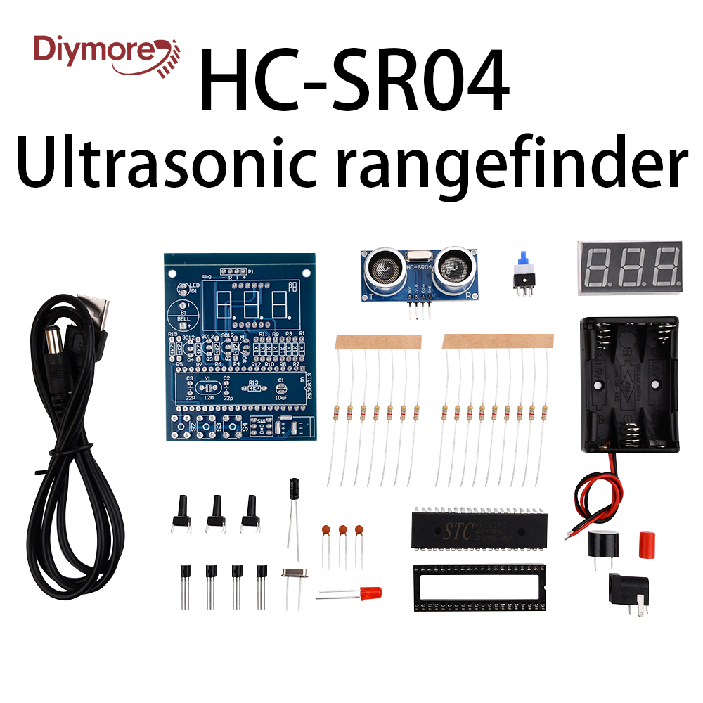 Ultrasonic Sensor Hc-Sr04 - DIY Ultraschall-Entfernungsmessungs-Alarm-Kit HC-SR04 Ultraschallsensor-Modul STC89C52 Lötpraxis